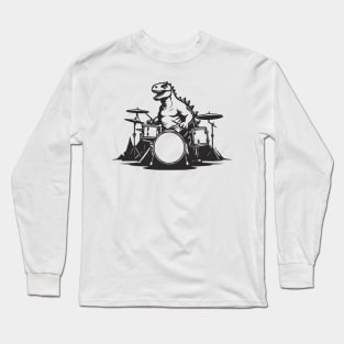 Dino Drummer Long Sleeve T-Shirt